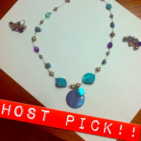 Beautiful beaded necklace and matching earrings