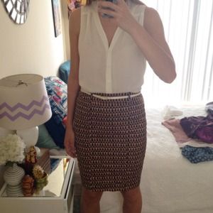 Patterned Pencil Skirt