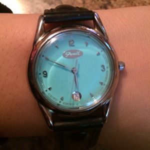 Leather fossil watch
