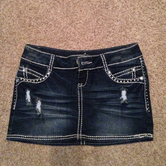 stretchy jean skirt