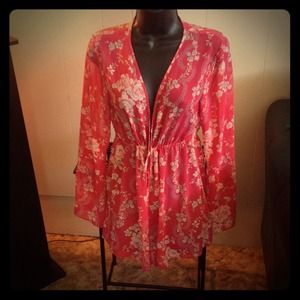 VICTORIA'S SECRET Sheer Robe Pink/Floral Size XS/S