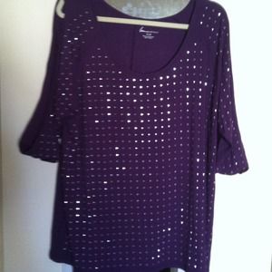 Dark Purple Top with Bling