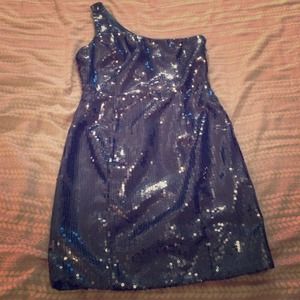 Blue sequin dress