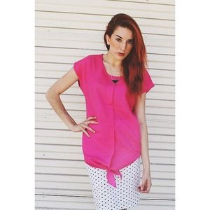 Hot Pink Knot Blouse