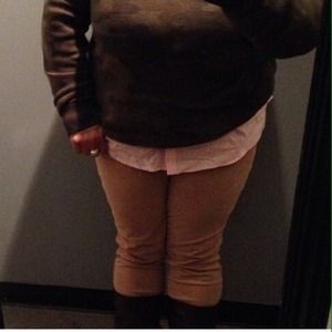 Tan Old Navy Rockstar Cords/Denim Jacket Bundle.