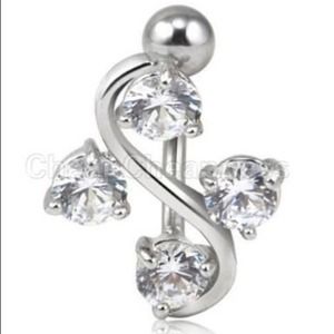 4 Gem Vine Belly Ring