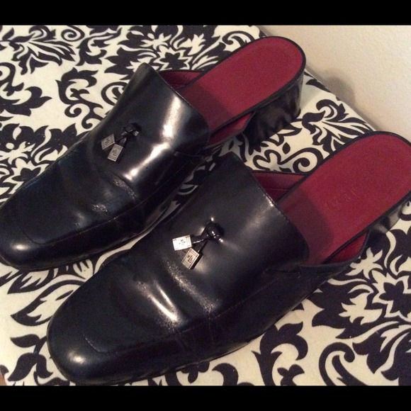 Ralph Lauren Shoes - Black Leather Ralph Lauren Mules