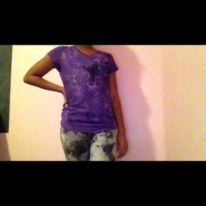 This is a purple tee