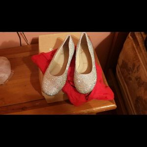 Nib Louboutin ballet shoes with ab crystals