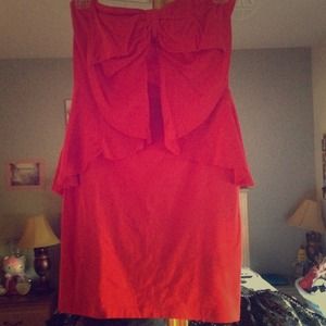 H&M Red Bow Peplum Dress
