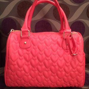 Betsey Johnson Coral Heart Handbag medium size