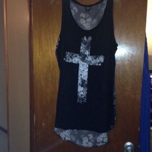 SALE! Cross a tank top with sheer floral back