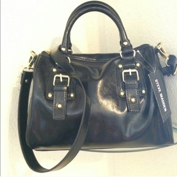 Black patent leather Steve Madden bag