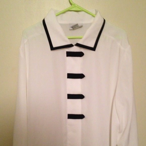 White blouse with black accents