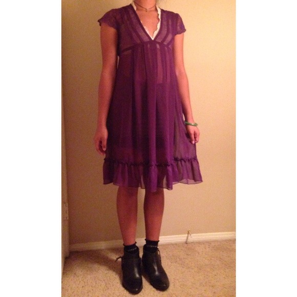 Free people inspired purple ruffle dress
