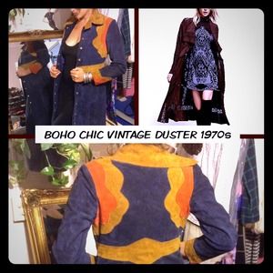 BREATHTAKING Boho Suede Vintage 70s Hippie Duster