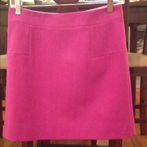 J. Crew pink wool skirt.