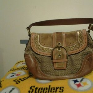 Coach signature fabric handbag