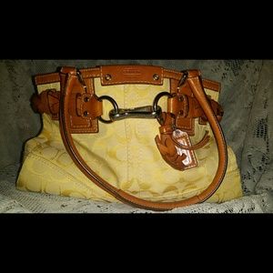 Authentic Coach Purse -Yellow and Brown.