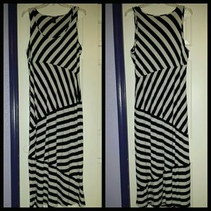 Black And White Striped Maxi