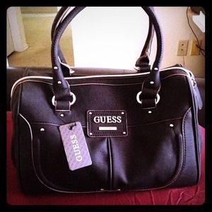 Guess Black faux leather satchel