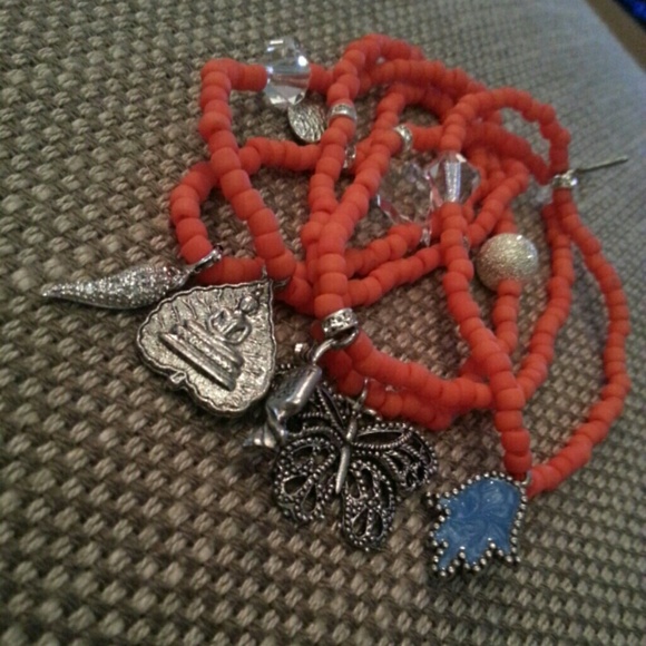 Hand made beaded charm bracelets