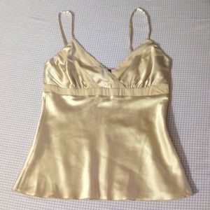 Beautiful light gold v-neck bebe top