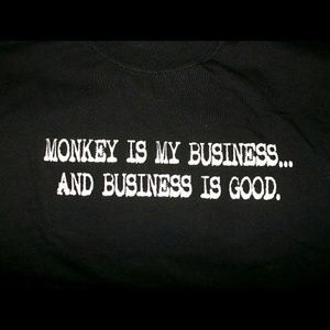 Funny Statement T-Shirt MONKEY BIZ SIZE M 38-40