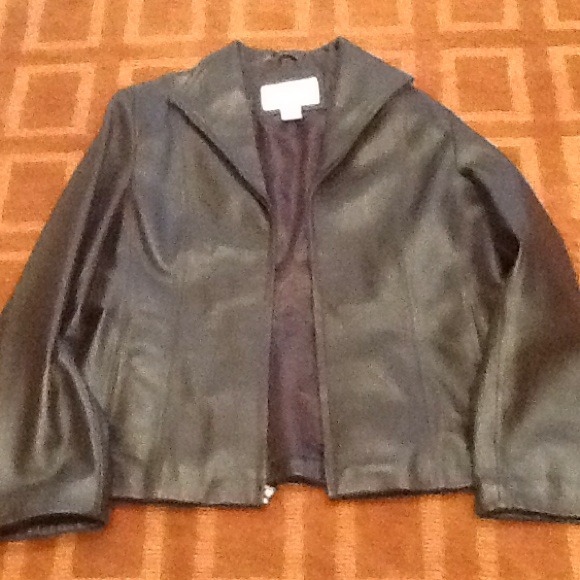 Brown leather jacket