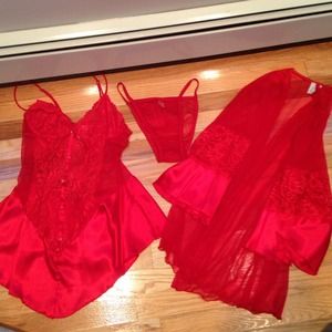 Sizzling hot red lingerie!