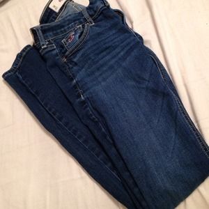 hollister deep blue jeans