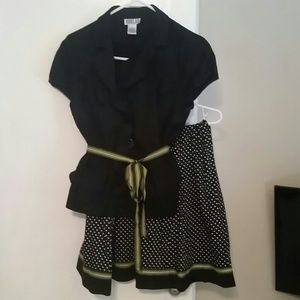Black jacket with matching skirt