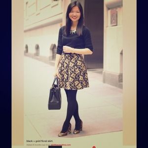 Ann Taylor Loft black and gold skirt