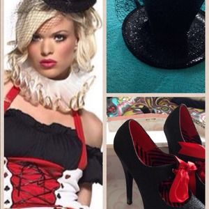 Queen of heart costume,shoes and hat