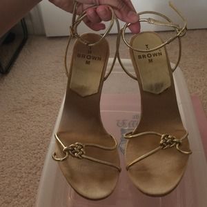 Gold straps heels