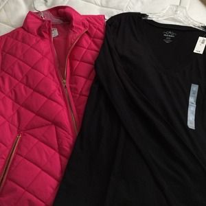 Old Navy Tee NWT and Old Navy Quilt Vest worn once