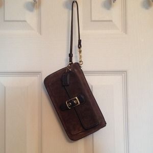 Coach suede wristlet