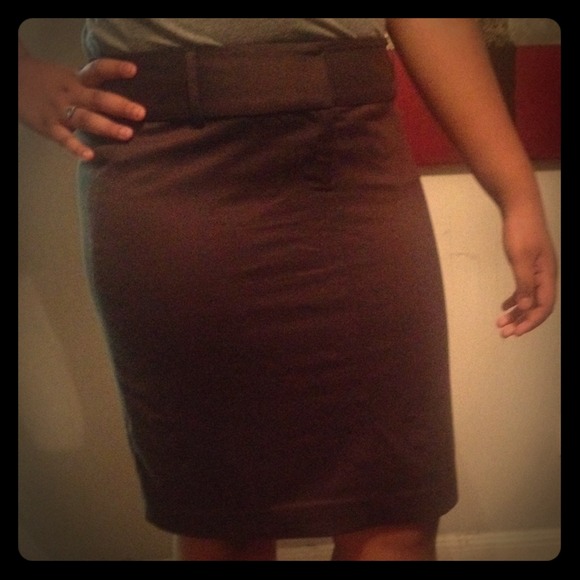 Chocolate brown pencil skirt