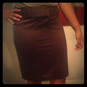 Chocolate brown pencil skirt