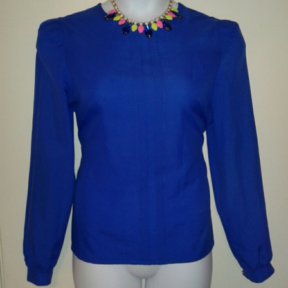$6 w/BUNDLE! Vintage Cobalt Blue Blouse