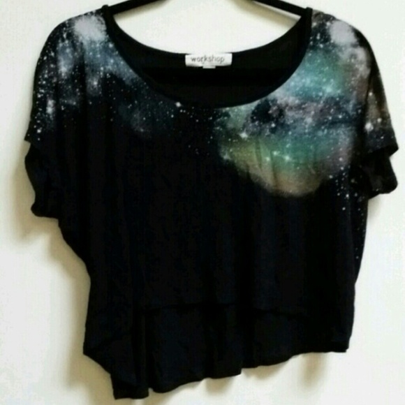 Black galaxy crop top