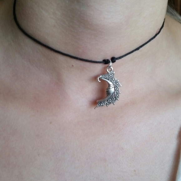 Moon pendant choker