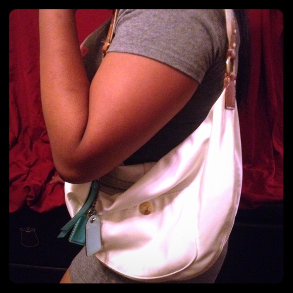 Medium size hobo white Coach bag