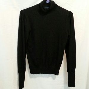 black pullover turtleneck sweater