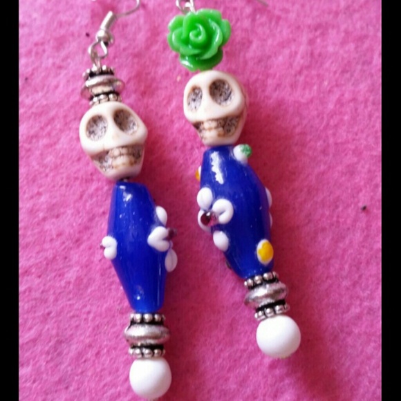 Dia de los Muertos inspired earrings