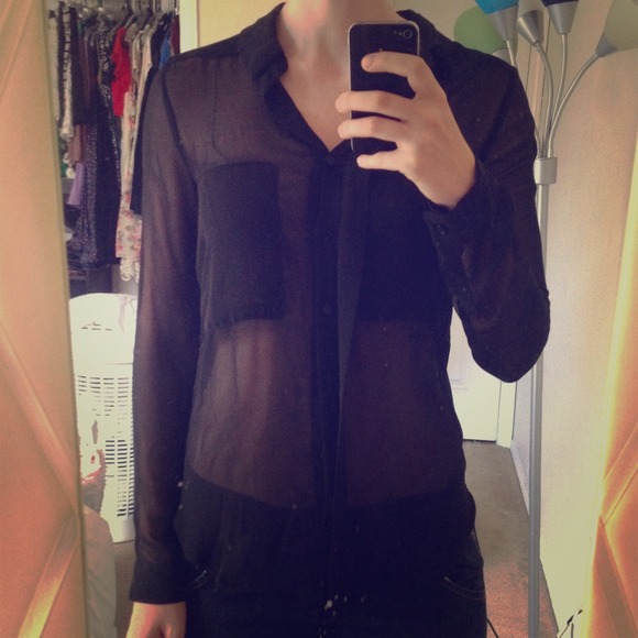 🎉REDUCED PRICE!🎉 Sheer Black Dress Shirt
