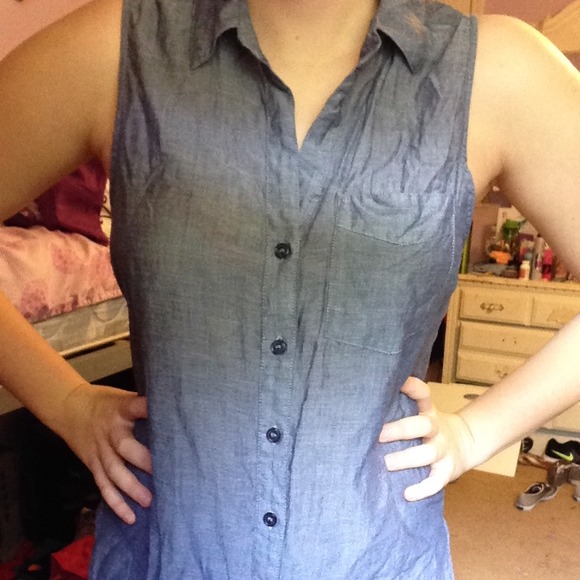 Long Denim-Looking Tank Top
