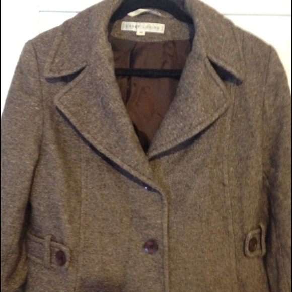 6 Degrees from Kevin Bacon! Brown Tweed Coat - Picture 2 of 4