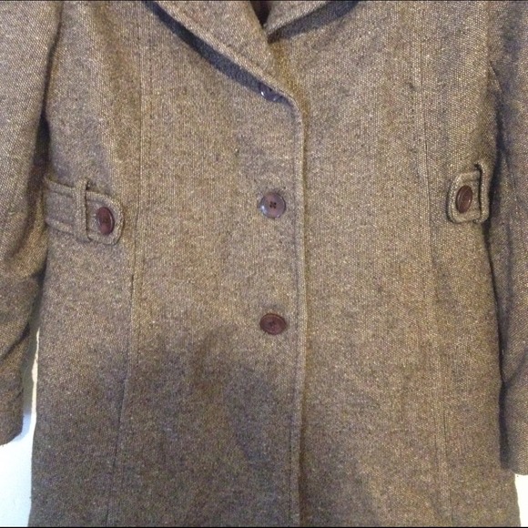 6 Degrees from Kevin Bacon! Brown Tweed Coat - Picture 3 of 4