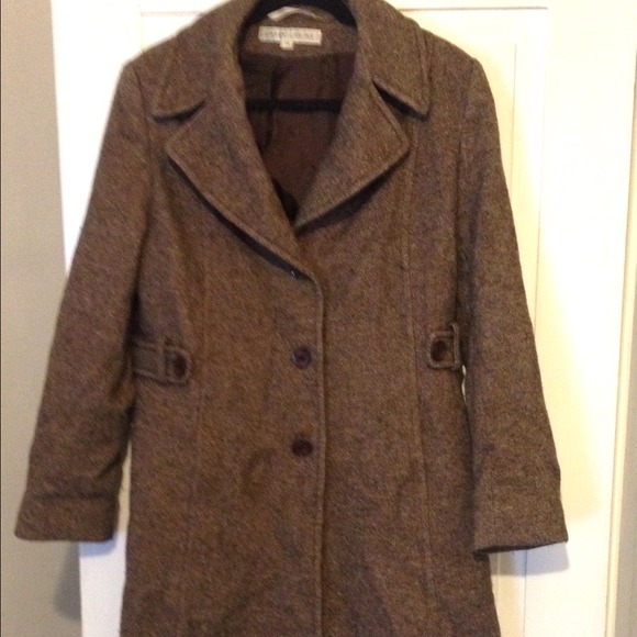 6 Degrees from Kevin Bacon! Brown Tweed Coat - Picture 4 of 4